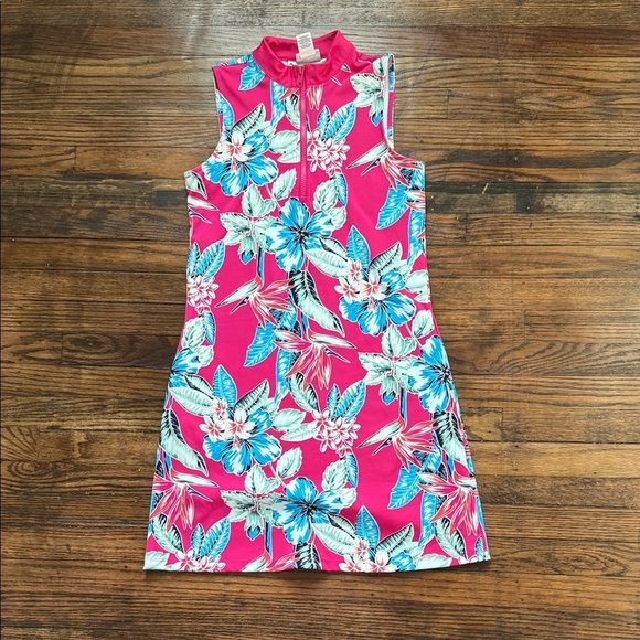 Tommy Bahama Dresses & Skirts - Tommy Bahama Golf Tropical Floral Sleeveless Dress XS Pink Resort Summer